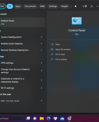 Mở Control Panel Trong Win 10