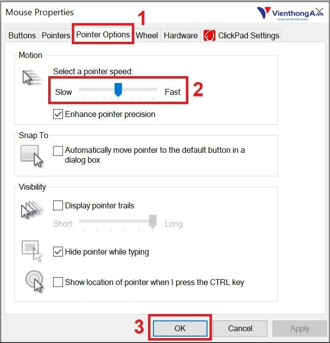 cách chỉnh tốc độ chuột trên PC Windows