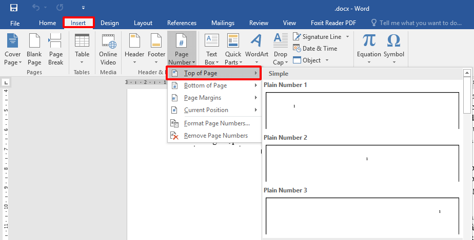 Cách đánh số trang trong Word 2016