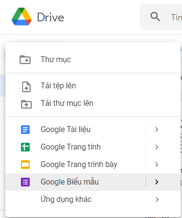 cách tạo biểu mẫu google