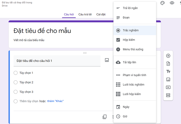 cách tạo biểu mẫu google