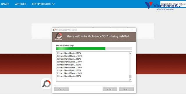 Quá trình cài đặt PhotoScape vào máy bắt đầu